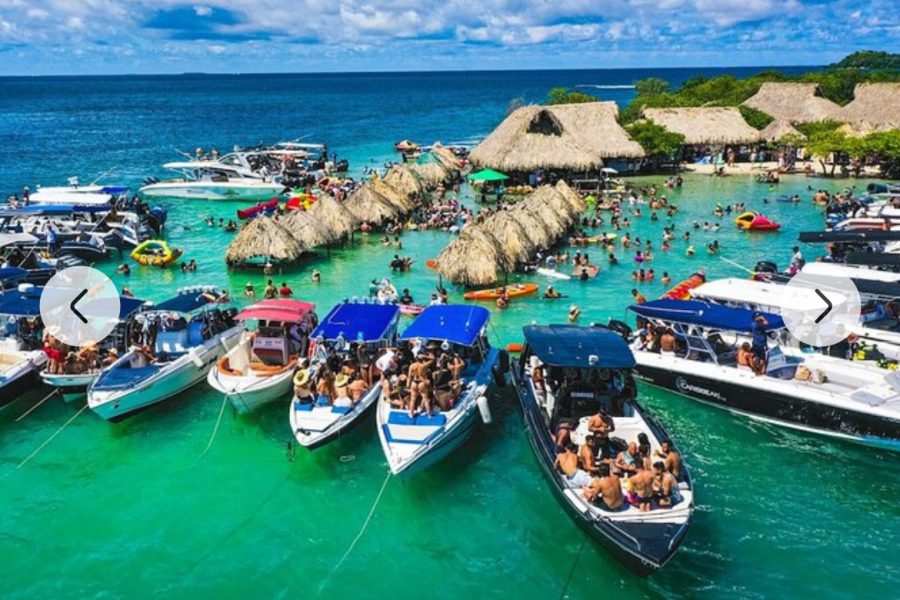 Private Sport Boat to Cholon Island Boat Party in Cartagena – Includes Lunch, Drink, Hotel Pickup & Drop-Off