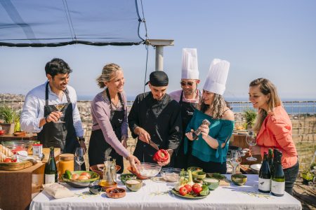 Sea View Paella Cooking Experience & Winery Tour from Barcelona